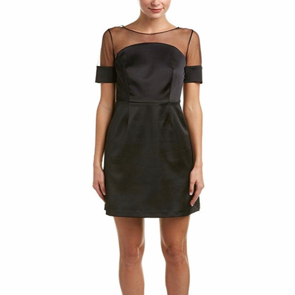 Bailey 44 Golden Feverfew Black Satin Dress
